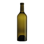 Garrafa de vidro Apparat 750ml Saverglass com fundo quadrado profundo e acabamento em corda.