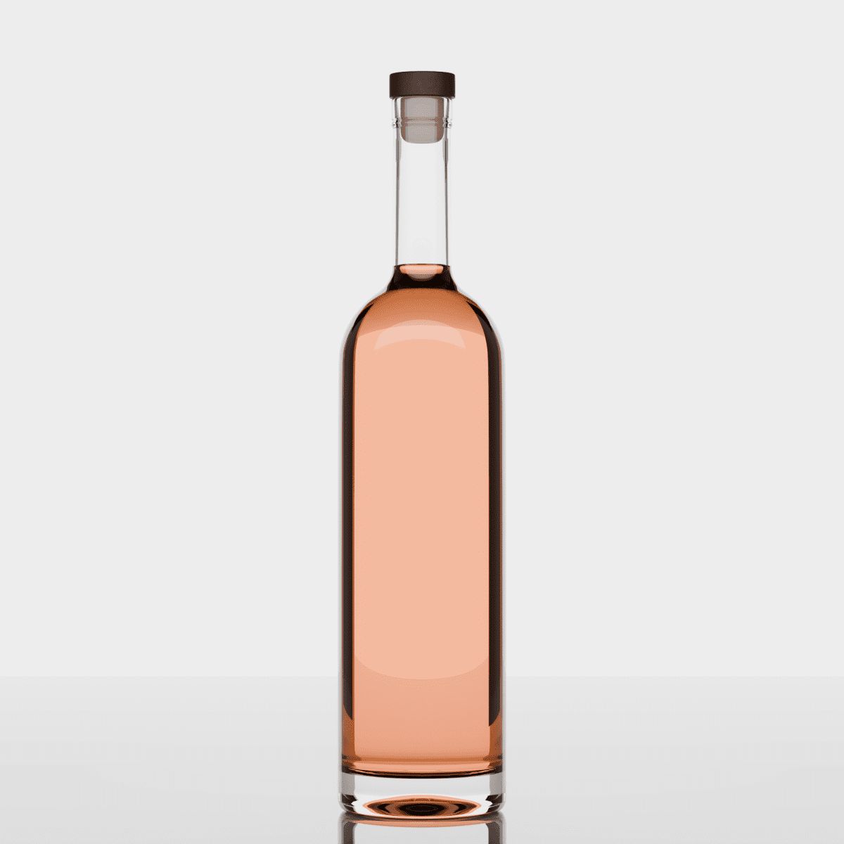 Embalagem de vidro Arizona 1000ml com corpo liso, base espessa e design cilíndrico premium para destilados.