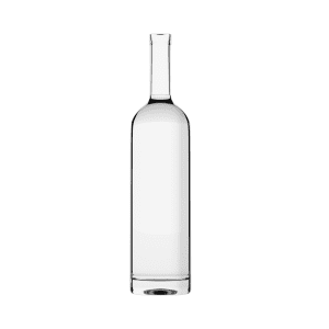 Embalagem de vidro Arizona 1000ml com corpo liso, base espessa e design cilíndrico premium para destilados.