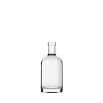 Garrafa de vidro Austral 200ml cilíndrica, com ombro reto e base espessa, ideal para destilados premium.