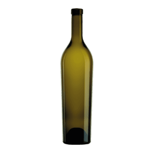 Garrafa de vidro Byblos 750ml Saverglass com base cônica e corpo cilíndrico elegante.