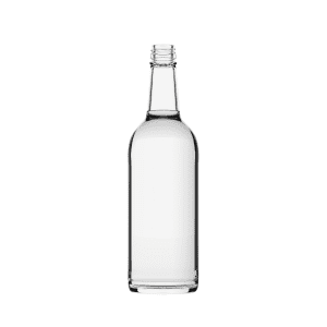 Garrafa de vidro Alquimia 750ml com terminação GPI 28mm, versátil e sofisticada para cachaça, licores e negronis.