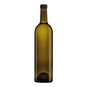 Garrafa de vidro Classic Bordelaise 750ml com design Bordeaux e corpo cilíndrico alto.
