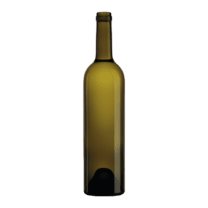 Garrafa de vidro Corporate 750ml com design Bordeaux clássico e corpo cilíndrico alto.