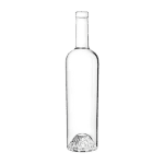 Garrafa de vidro Éclat Fusion 750ml Saverglass com vidro Extra White e base decorada.