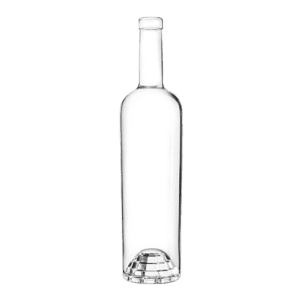 Garrafa de vidro Éclat Galaxy 750ml Saverglass com vidro Extra White e base decorada.