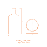 Garrafa de vidro Fênix 750ml com design robusto e elegante, inspirada na lendária ave símbolo de força.