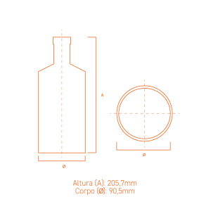 Garrafa de vidro Fênix 750ml com design robusto e elegante, inspirada na lendária ave símbolo de força.