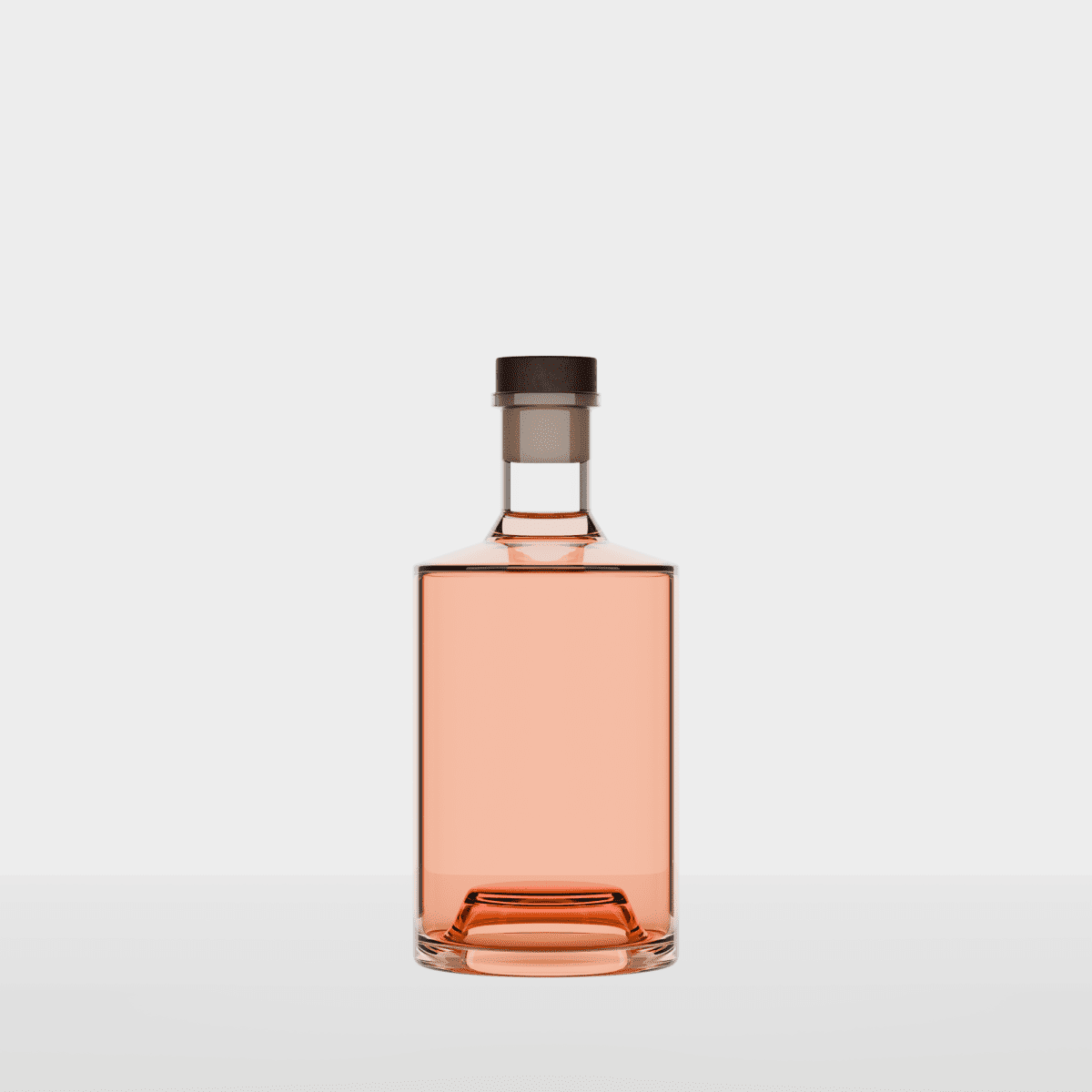 Embalagem de vidro Isla 750ml com acabamento plate, corpo liso e design sofisticado para bebidas premium.