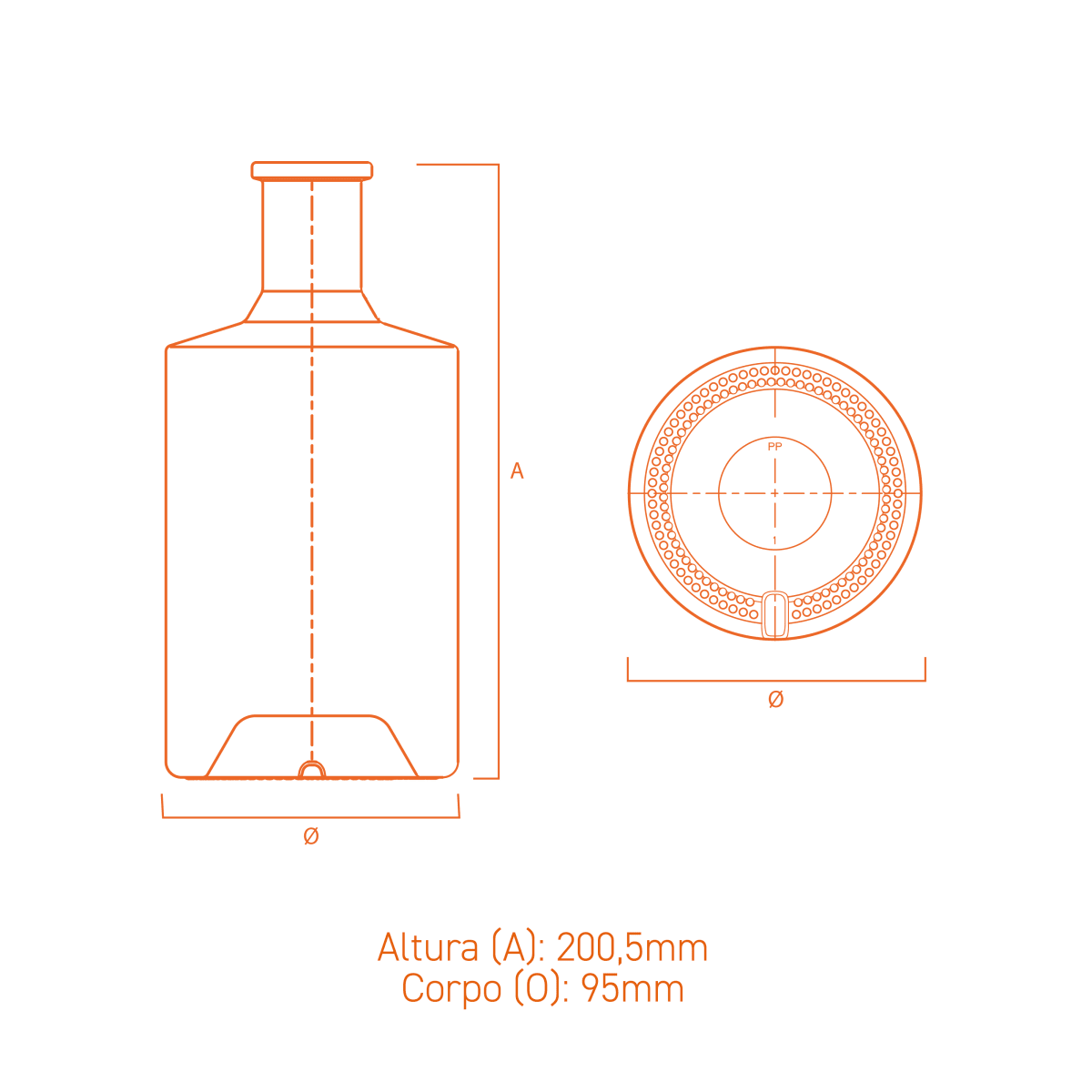 Embalagem de vidro Isla 750ml com acabamento plate, corpo liso e design sofisticado para bebidas premium.