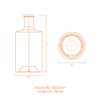 Embalagem de vidro Isla 750ml com acabamento plate, corpo liso e design sofisticado para bebidas premium.