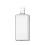 Garrafa de vidro Melbine 750ml retangular com pescoço alto e terminação plate, ideal para destilados premium.