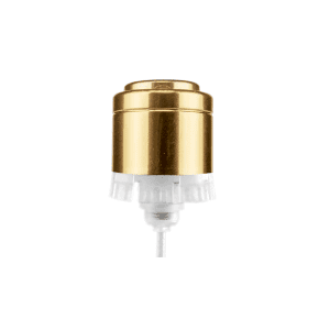 Válvula Premium Easy Filete FEA15 metálica em preto, prata e ouro, para frascos de perfume e difusores.