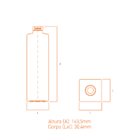 Frascos de vidro Quadrados FEA15 nos volumes 50ml e 110ml, ideais para perfumes premium.