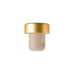 Rolha Starcap metálica com acabamento dourado e prata e corpo sintético.