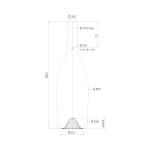 Garrafa de vidro Tastevine Constellation 750ml, com punt quadrado gravado e motivo estrelado em vidro Extra-White.
