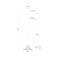 Garrafa de vidro Tastevine Constellation 750ml, com punt quadrado gravado e motivo estrelado em vidro Extra-White.