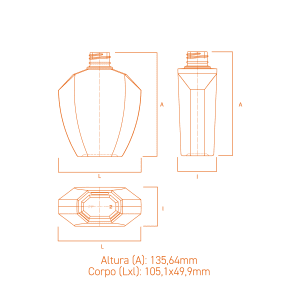 Frasco de vidro Ágata 250ml com rosca 28, design elegante e funcional para produtos Home & Spa.
