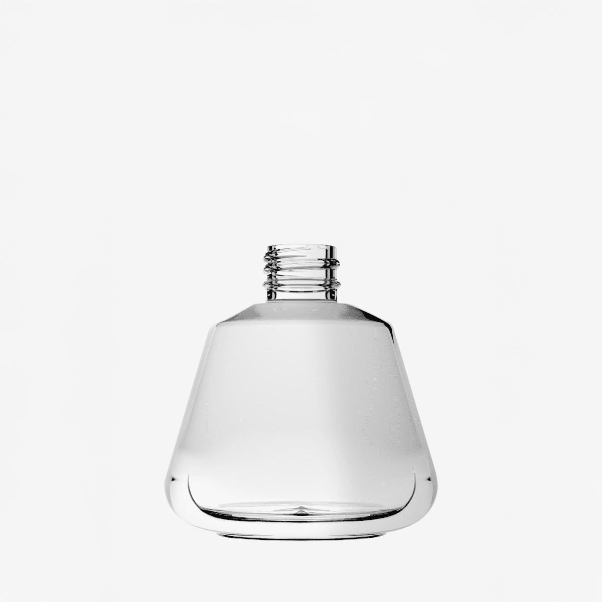 Frasco de vidro Ariel 250ml com corpo amplo, design elegante e versatilidade para Home Care e Home & Spa.