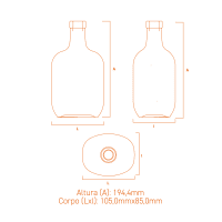 Garrafa de vidro Caribe 700ml Plate com design sofisticado e resistente para destilados premium.