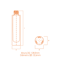 Frasco de vidro cilíndrico alto 50ml, versátil e sofisticado, ideal para perfumes, cosméticos e produtos Home & Spa.