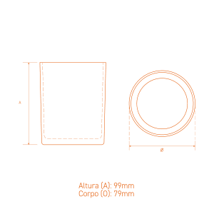 Copo de vidro Citral 330ml cilíndrico, elegante e resistente, ideal para velas aromáticas e decorações sofisticadas.