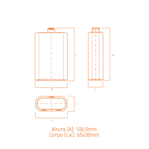 Frasco de vidro Classic 100ml com arestas bem definidas e design sofisticado para perfumes e cosméticos.
