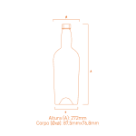 Garrafa de vidro Colonial 750ml Premier Pack com fechamento Plate, design moderno e resistente para bebidas premium.