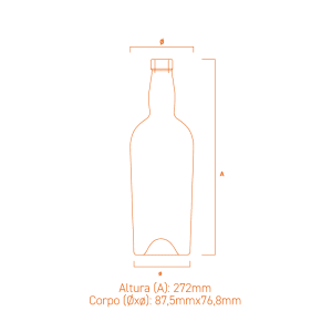 Garrafa de vidro Colonial 750ml Premier Pack com fechamento Plate, design moderno e resistente para bebidas premium.