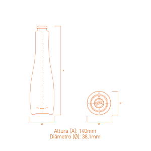 Frasco de vidro Flores 50ml em formato cônico, ideal para perfumes premium.