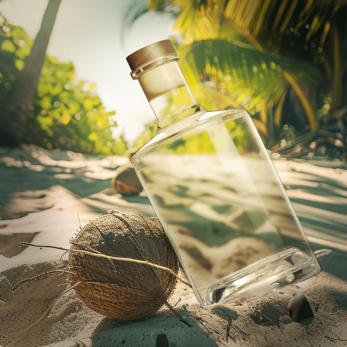 Embalagem de vidro Isla 750ml com acabamento plate, corpo liso e design sofisticado para bebidas premium.