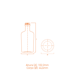 Garrafa de vidro London 50ml em formato compacto, sofisticado e ideal para kits degustação e lançamentos premium.