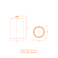 Frasco de vidro Olívia 100ml cilíndrico com terminação FEA15.