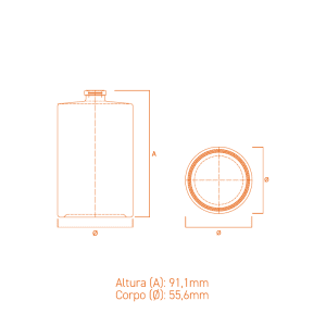 Frasco de vidro Olívia 100ml cilíndrico com terminação FEA15.