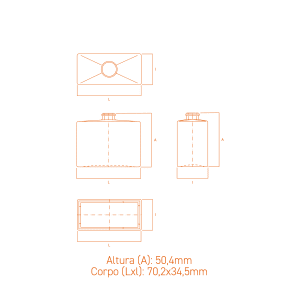Frasco de vidro Safira 50ml FEA15 compacto e delicado, ideal para perfumes sofisticados.