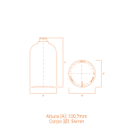 Frasco de vidro Solo 100ml cilíndrico, corpo liso e terminação FEA 15, ideal para perfumes premium.