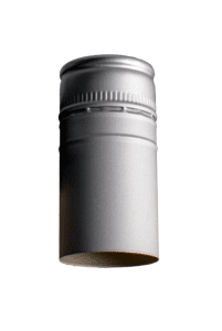 Tampa Screw metálica em alumínio para garrafas de bebidas, nas cores dourado, prata e preto.