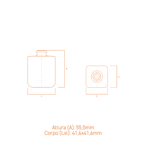 Frasco de vidro Texas 30ml FEA15 compacto, corpo liso e design moderno para perfumes premium.