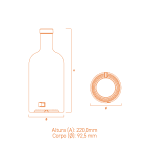 Garrafa de vidro Austral Eco 750ml feita com vidro reciclado e caco de retorno, sustentável e sofisticada.