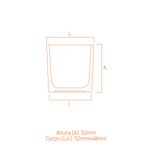 Frasco de vidro Candle Square 80ml quadrado, compacto e sofisticado para mini velas aromáticas.