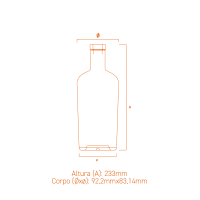 Garrafa de vidro London Eco 750ml com vidro reciclado, fechamento Plate e design sofisticado sustentável.