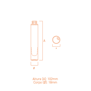 Frasco de vidro Essentia 10ml com válvula FEA 13 e tampa, ideal para perfumes compactos.
