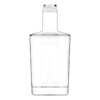 Frasco de vidro Neos 350ml com design curvo, corpo trapezoidal e base espessa.