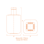 Garrafa de vidro Texas 700ml em vidro extra branco com fundo grosso, design imponente e sofisticado para bebidas premium.