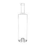 Garrafa de vidro Aikido 750ml Saverglass com corpo cônico e base pontiaguda.