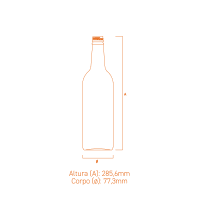 Garrafa de vidro Alquimia 750ml com terminação GPI 28mm, versátil e sofisticada para cachaça, licores e negronis.