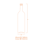 Embalagem de vidro Arizona 1000ml com corpo liso, base espessa e design cilíndrico premium para destilados.