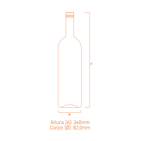 Embalagem de vidro Arizona 1000ml com corpo liso, base espessa e design cilíndrico premium para destilados.