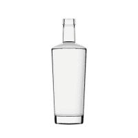 Garrafa de vidro Bonnye 700ml Plate, design sofisticado e corpo liso para destilados premium.