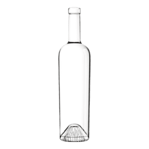 Garrafa de vidro Éclat Falling Star 750ml Saverglass com vidro Extra White e base com relevos luminosos.